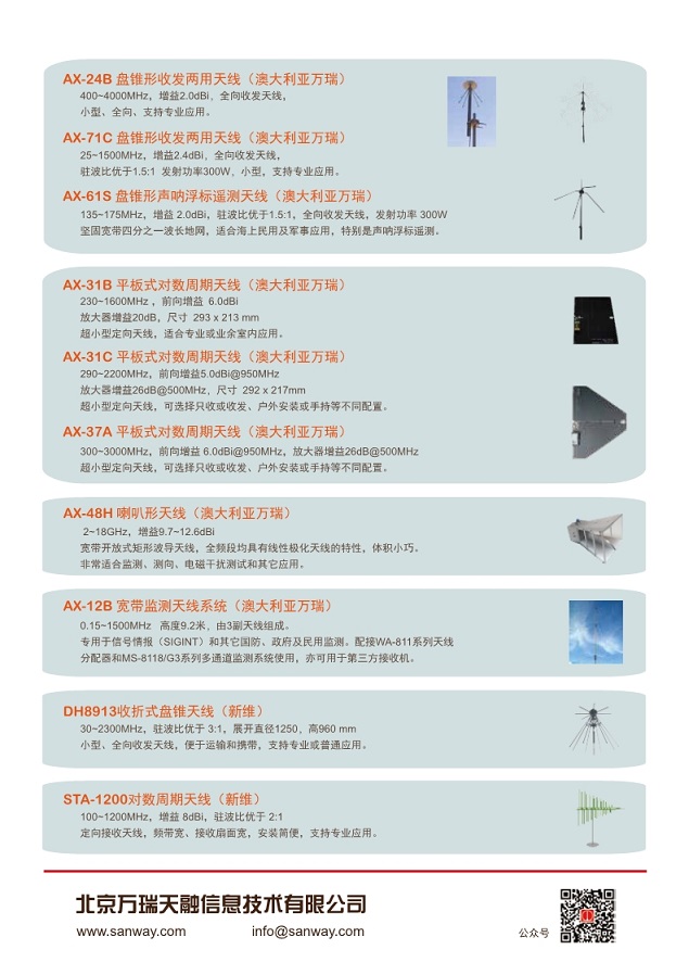 接收天線產(chǎn)品目錄